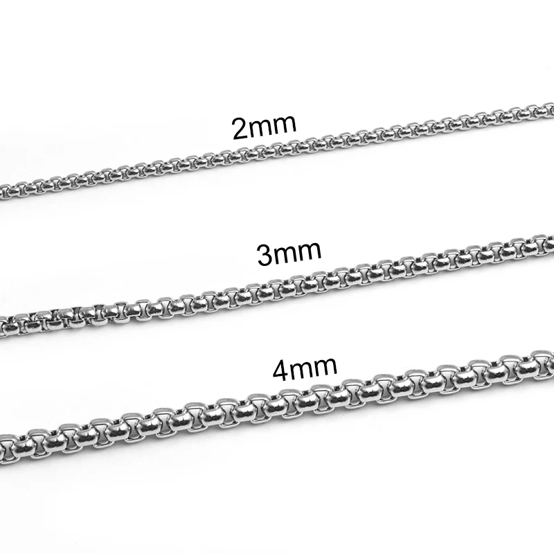 3mm polished sandblasting brushed pure titanium mens chain necklace cuban link box chain bracelet necklace with lobster clasp
