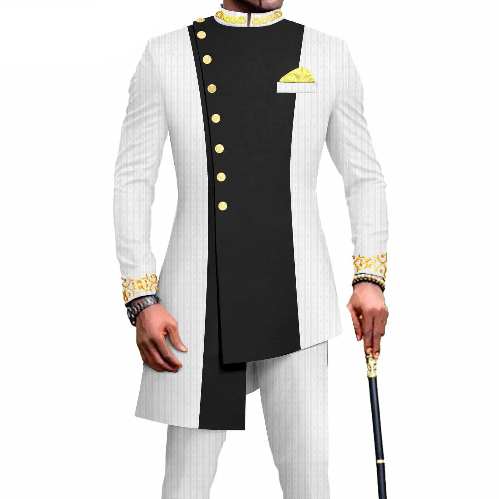 1517 African men traditional Outfit 23 style African MENS dress with Long sleeve 2 pieces set batik printed men suit of Muslim c