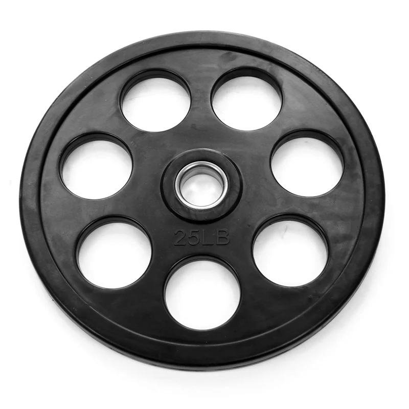 High Quality Black Rubber Round Cast Iron 50mm 7 Hole Grip Weight Plates