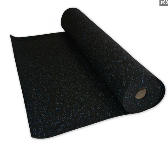 Clocell 1*50m eco-friendly rubber floor rolls shock absorption rubber for gym anti vibration gym rubber flooring