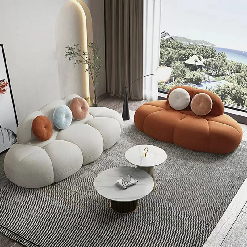Modern Italian Minimalist Cloud Shape Leisure Sofa Set for Living Room Hotels Apartments Villas Malls and Basements