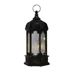 2022 Custom Crafts Decoration Ramadan Lantern Eid Mubarak Wrought Iron Wind Lamp Pendant Arabic Lantern