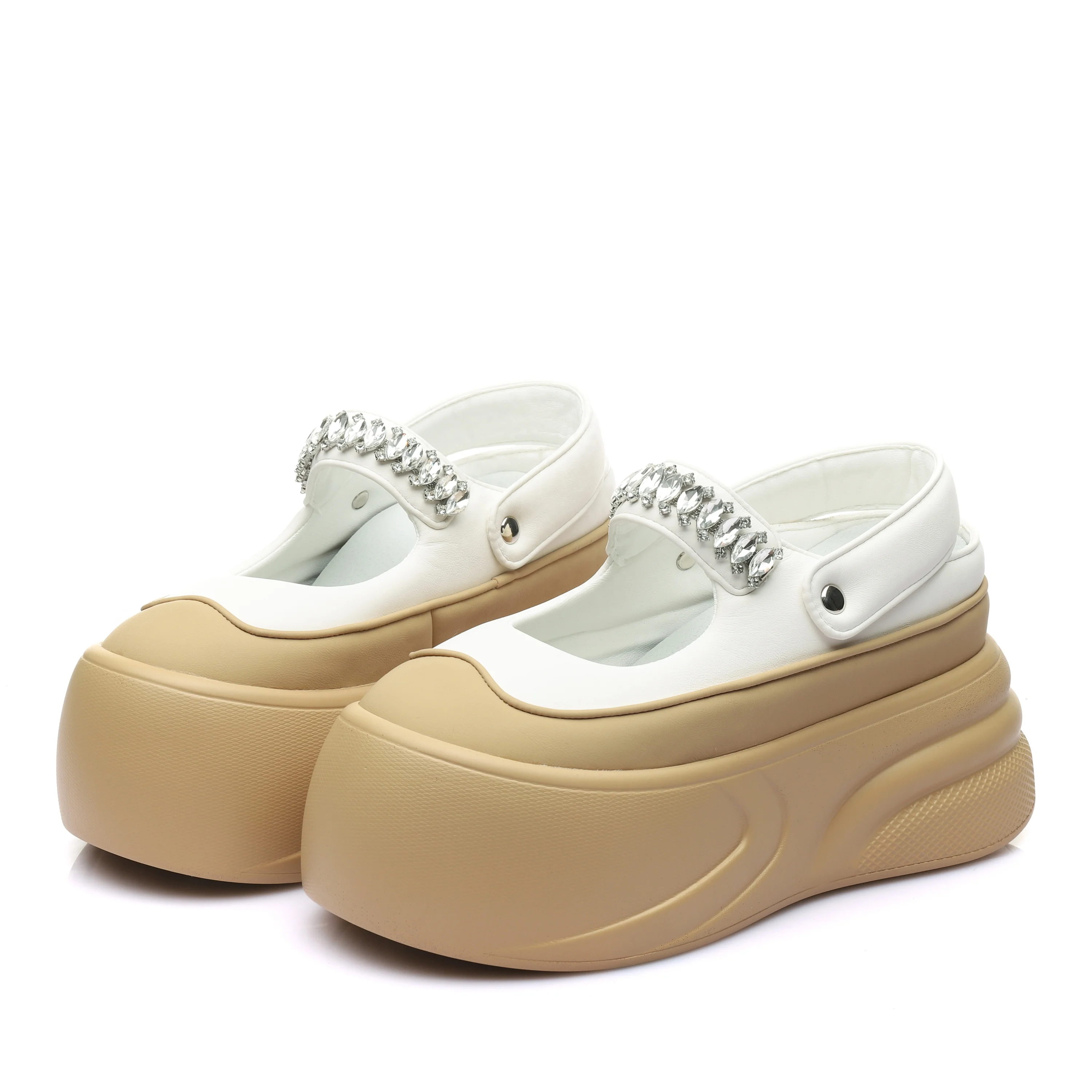 Crystal Rhinestone Strap Breathable Casual Wearing Platform Mary Jane Lolita Shoes Women Sandals