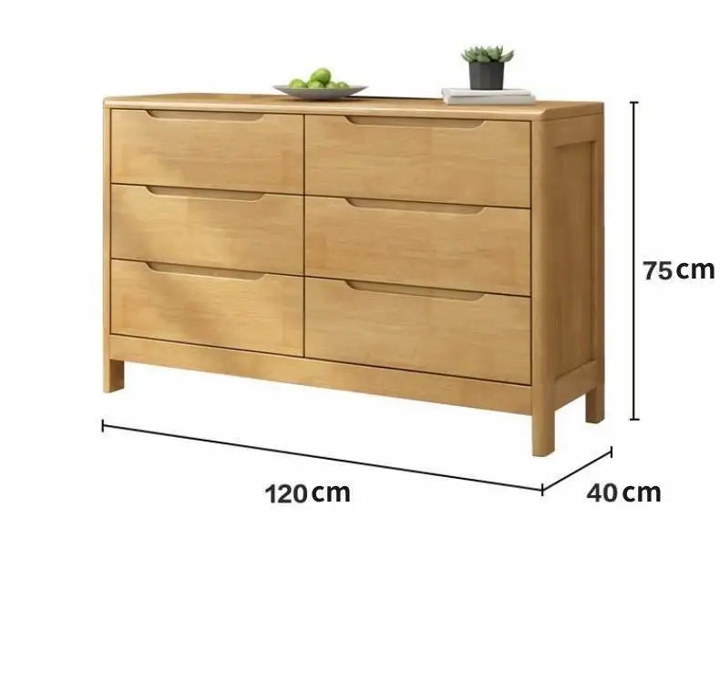 Wholesale Modern Furniture Solid Wood Dresser Drawers of Drawers Cabinets Living Room Storage 6 Chest of Wooden Furniture 50pcs
