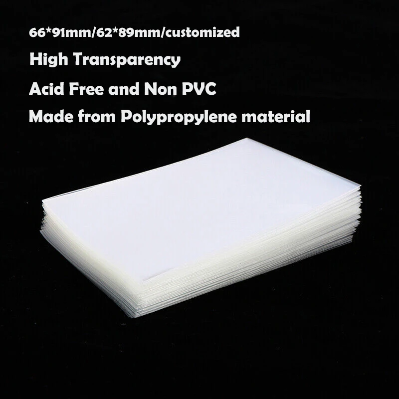 Custom Size Waterproof and fireproof Soft plastic PP MTG TCG Standard Game Clear Card Sleeves