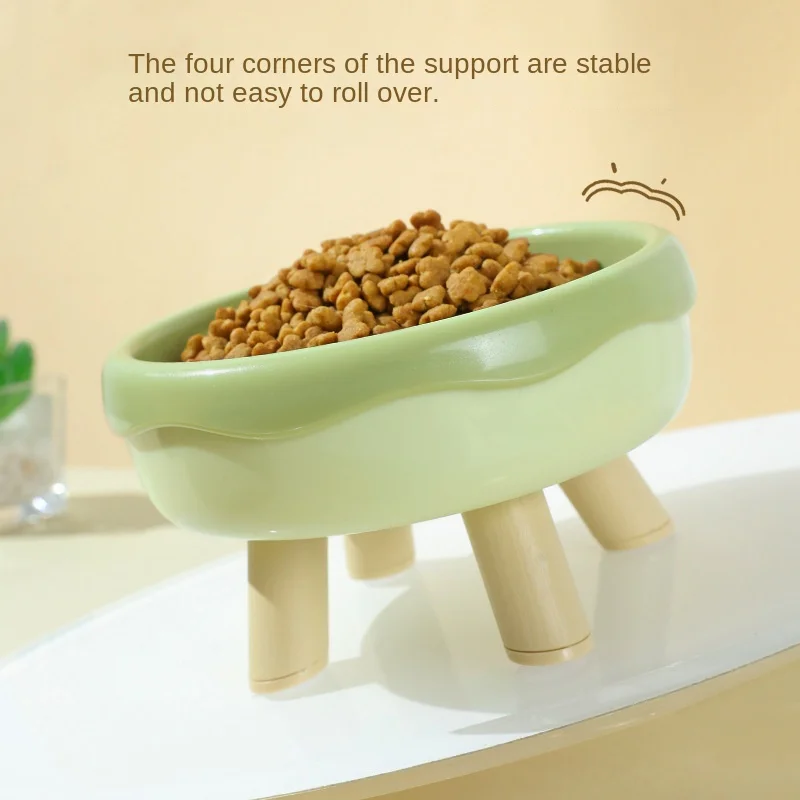 Hot Cervical Spine Protection Four legged Donuts Cat Food Dispenser Cat Bowl Plastic Cat Elevated Bowl Tilted Bowl For Pets