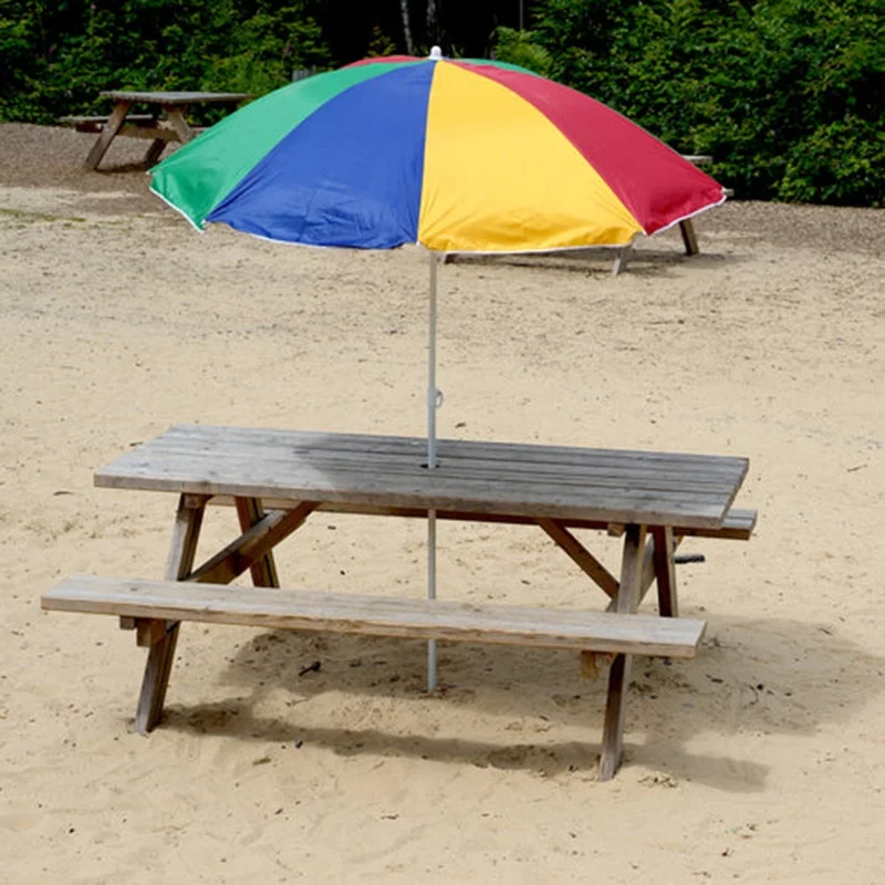 UV Protection Multi-Coloured Rainbow Outdoor Folding Beach Umbrella Tilting Parasol