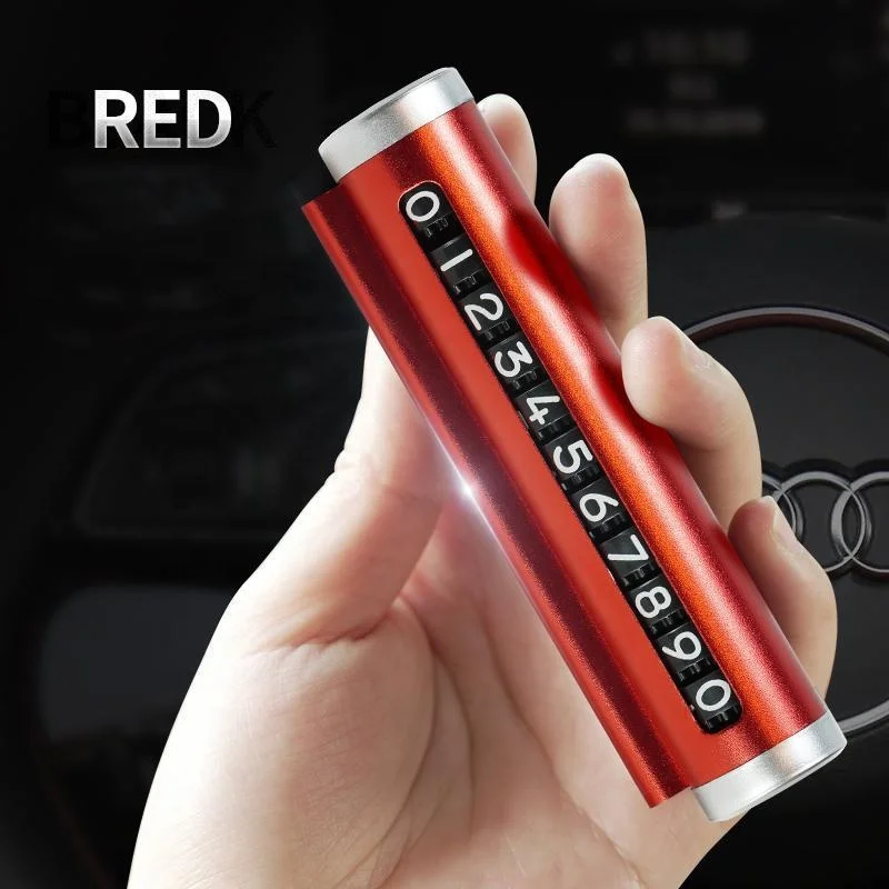 Jiesen Wholesale Parking Telephone Plate Moving Car Temporary Parking Card Metal Mobile Phone Number Plate