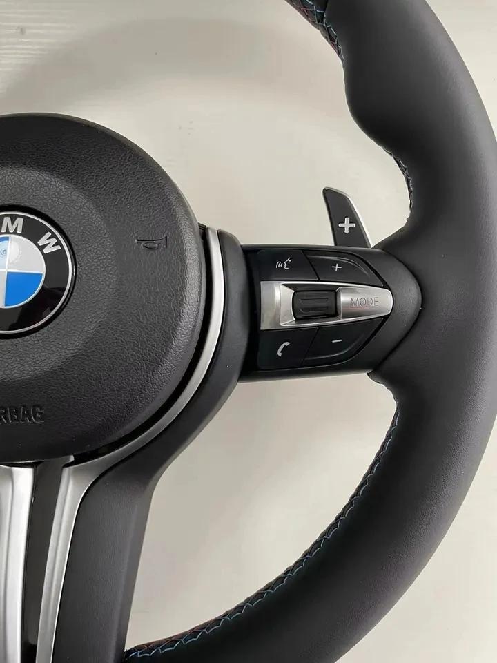 Кожаное рулевое колесо на заказ подходит для BMW M5 F10 F30 F18 M6 F06 F12 F01 F02 F03 M3 M спортивный светодиодный руль из