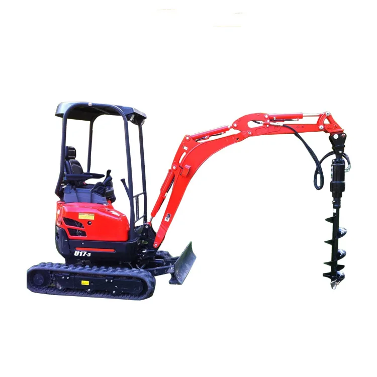 Hydraulic rock drill auger for digging hard soil with rock