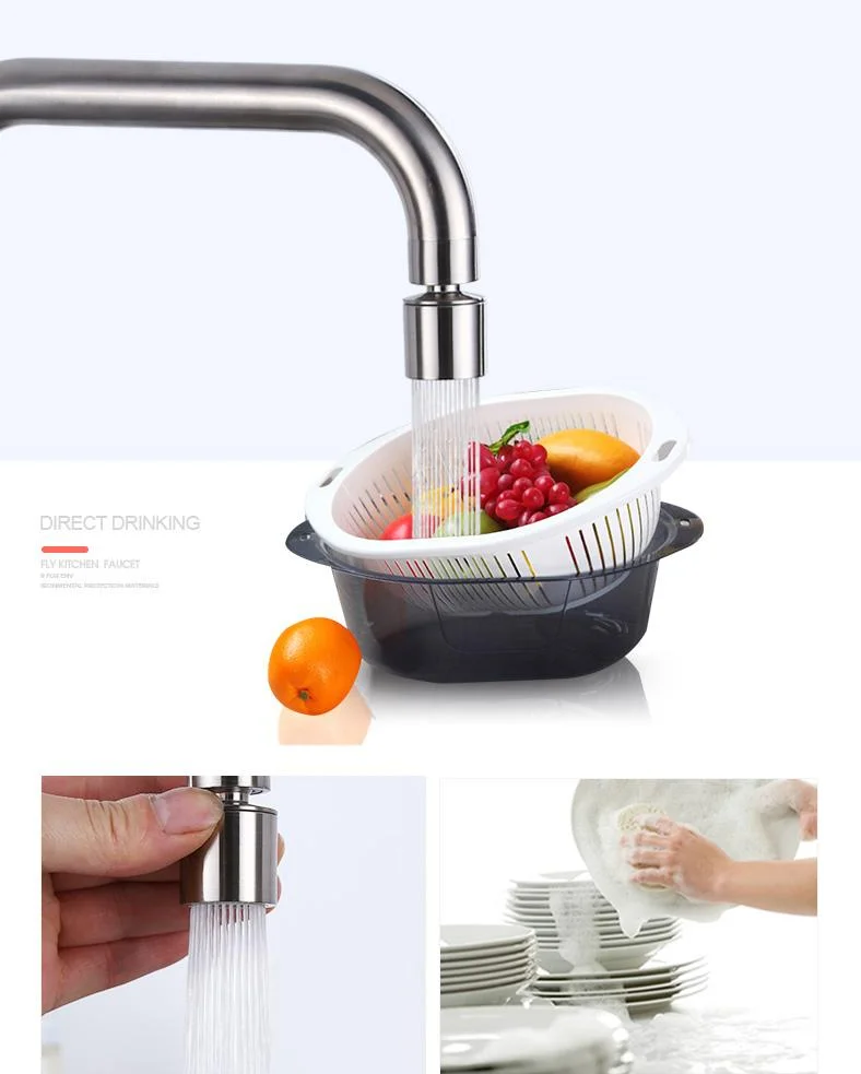 Home Downward Folding Mixer Tap Hot Cold Water Revolve Nozzle Brush 304 Stainless Steel Kitchenroom Sink Faucet