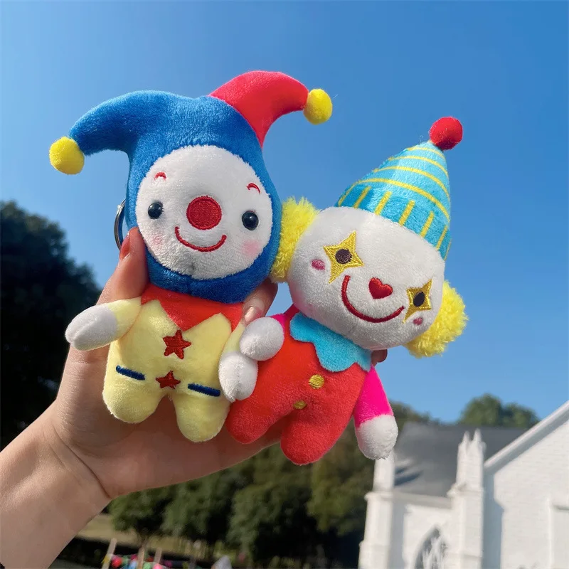 Character clown creative cartoon circus doll cute key chain plush toy pendant bag grab machine stuffed sundrop moondrop dolls