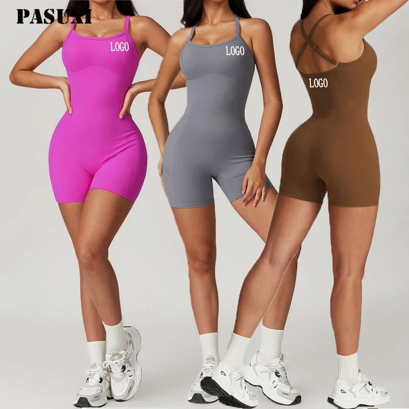 PASUXI 2024 New Design Tummy Control Women One Piece Yoga Jumpsuit Fitness Sports Workout Butt Lift Quick Dry Slim Fit Playsuits