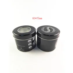Round saffron tin box good quality coffee tin packaging custom round tin box with window metal tea box supplier