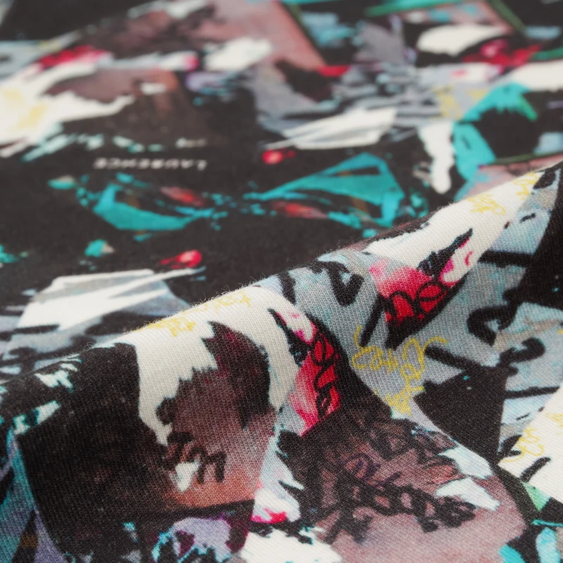 customized digital print cotton spandex Jersey fabric 32S Combed Organic Cotton t shirts fabric