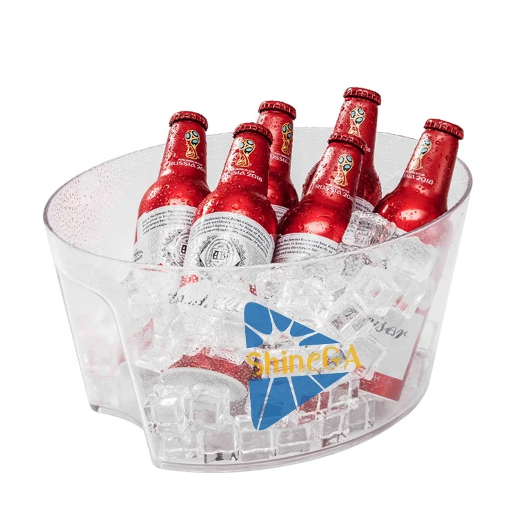 Plastic round barrel ice cooler beverage ice chiller