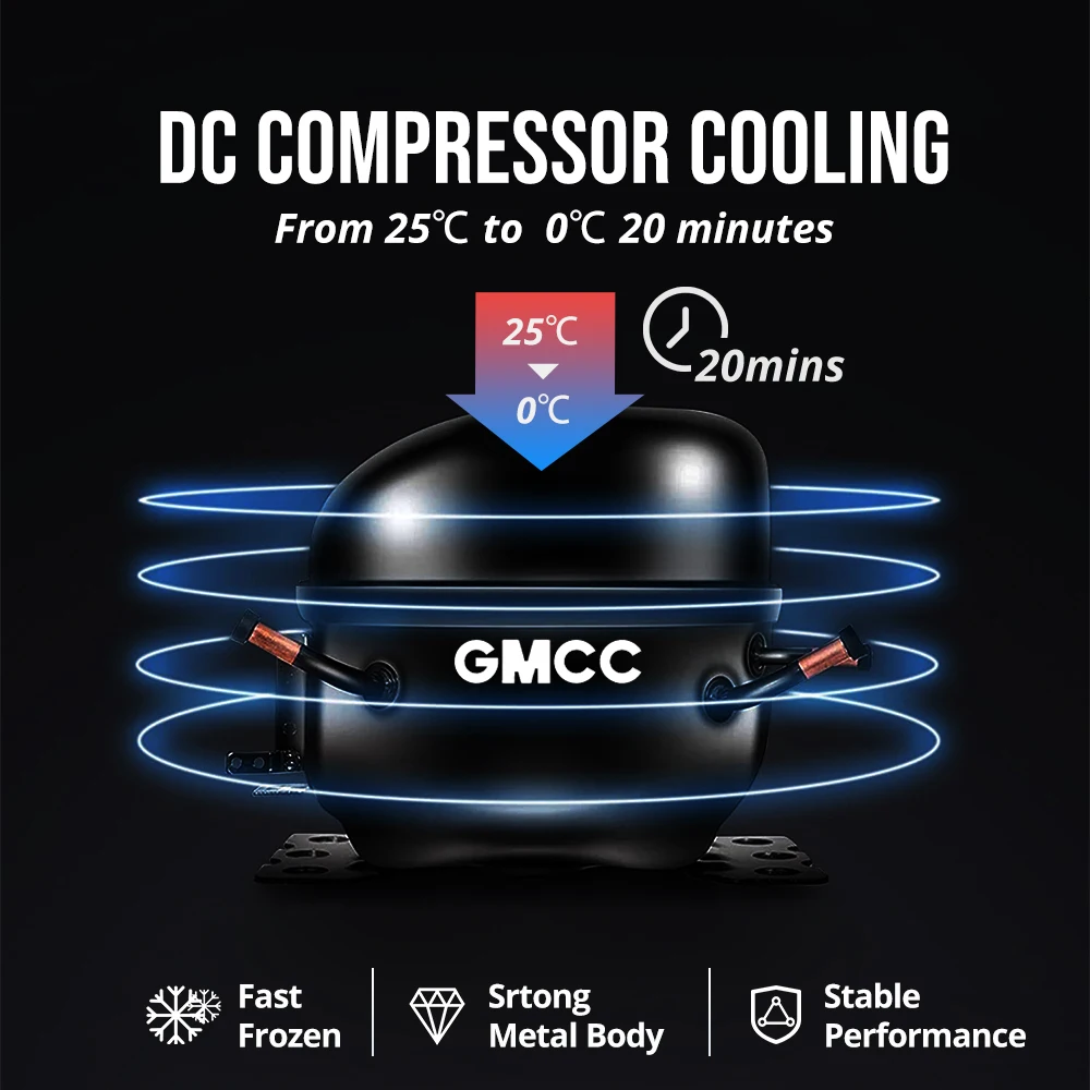 Colku GC60e Auto Electric Travel Cooler Car Portable Fridge Freezer 12V 24V Refrigerator For Camping