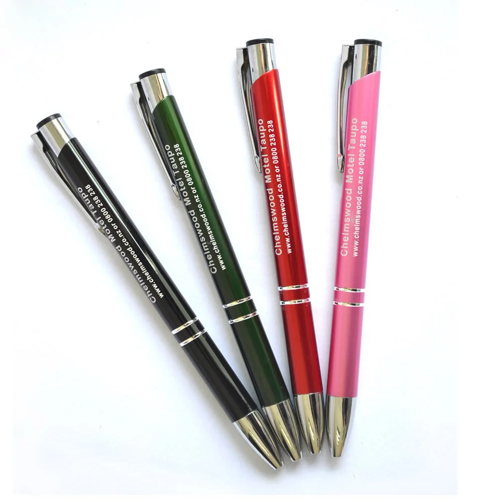 Wholesale aluminum metal promotional stationery office cultural advertising click  ballpoint pen