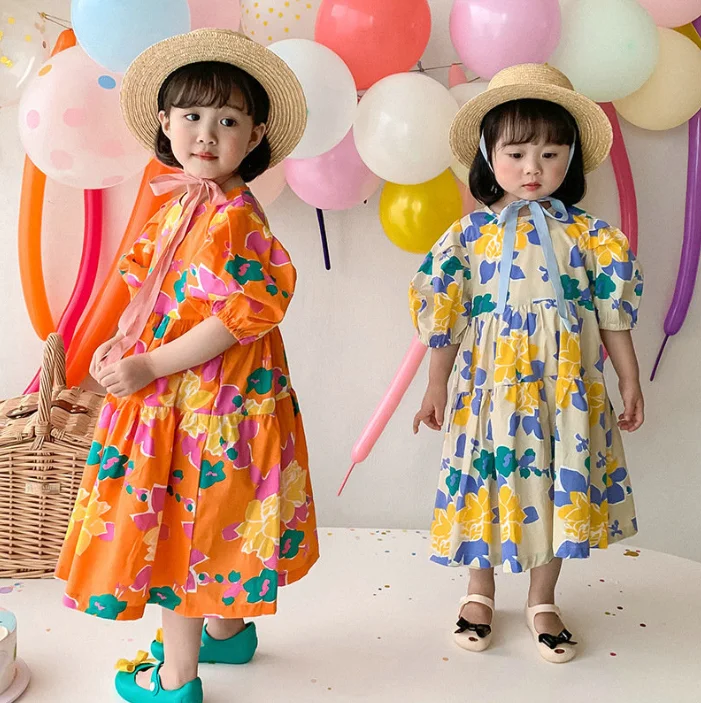 2024 Summer Wholesale Flower Beautiful Dresses For Kids