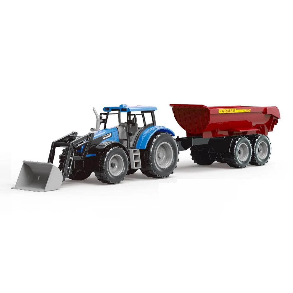 Welcome OEM Customized 1/32 Scale Friction Mini DIY Tractor Farm Toys With Bulldozer & Dump