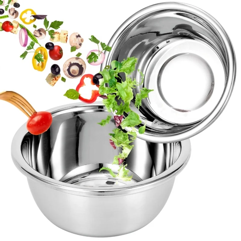 Stainless steel Premium Seasoning basin Food Storage Stackable bowl Set Mixing seasoning salad bowl