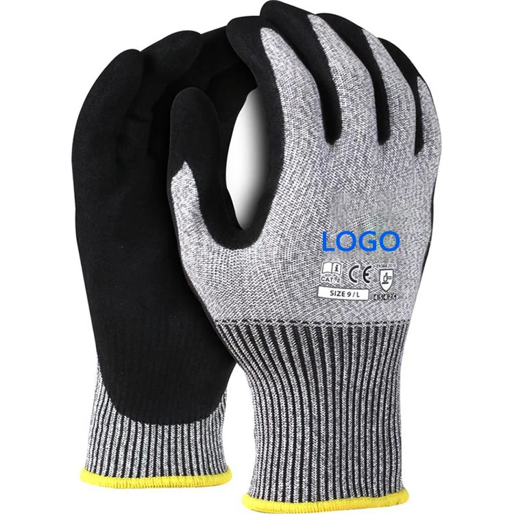 
In Stock Safety Level 5 Hppe Anti Cut Resistant Gloves Fabric 