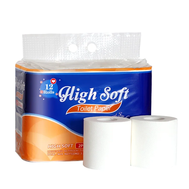12 rolls hot sale in USA market high soft toilet paper dot embossing 2 ply toilet paper soft toilet paper