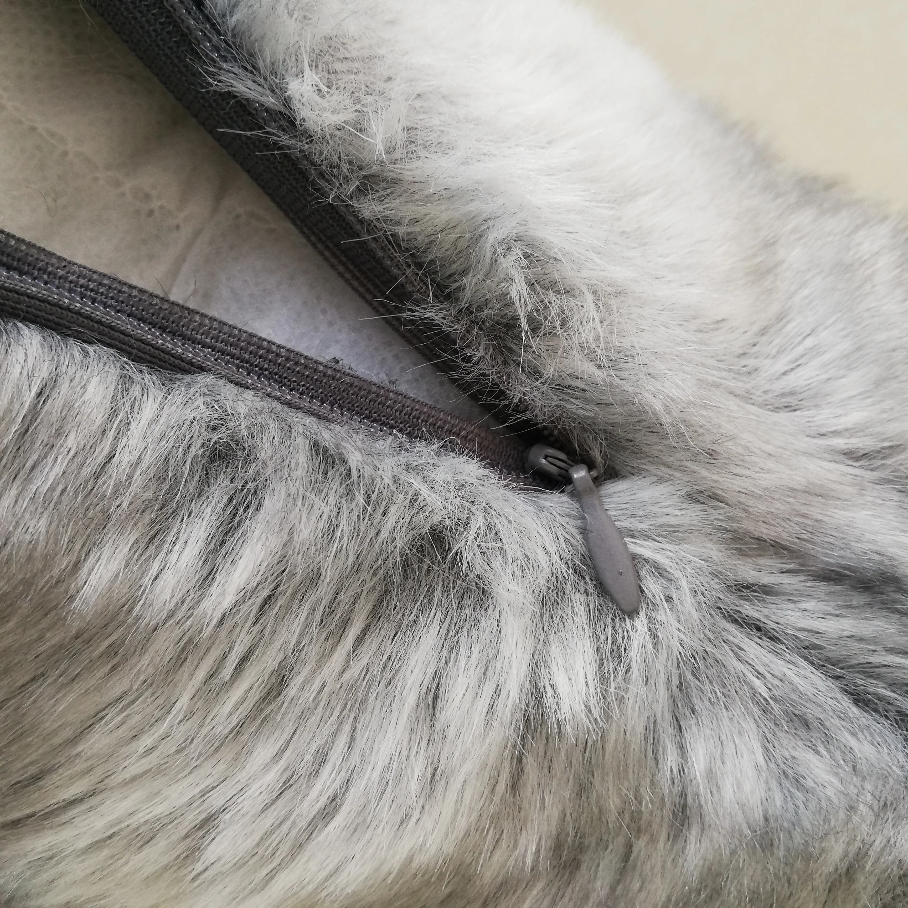 Cover Cushion for Chair and Home Texiles Grey Super Soft Small Round Cute Faux Fur KOREAN Cotton