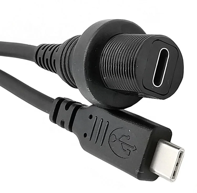 Высокоскоростной кабель USB Type C 3,1 от производителя, кабель «штырь-гнездо», удлинитель для монтажа на панели автомобиля