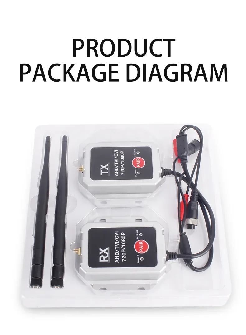 Easy Install IP69 Waterproof AHD 720P 1080P Vehicle Transmitter Receiver Wireless Video Transceiver