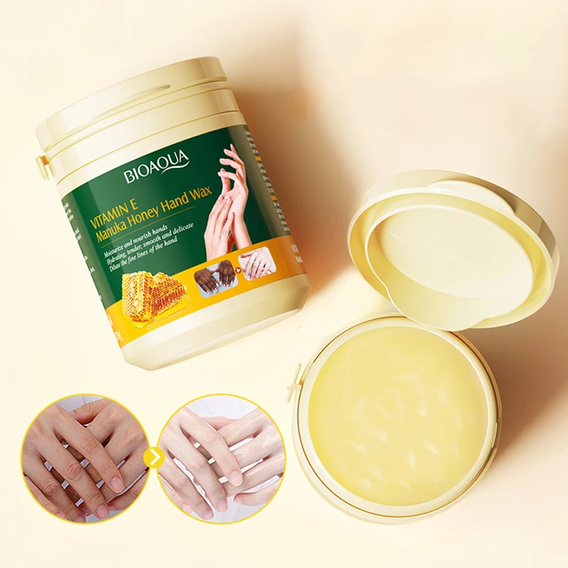 OEM BIOAQUA Private Label Skin Care Products Manuka Honey Hand Wax Vitamin E Improves Roughness Anti Wrinkle Hydrating Hand Mask