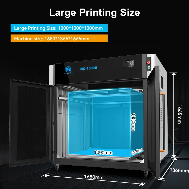 Mingda faster MD-1000D klipper new arrival quick 500mm/s huge 3d printer 1000x1000x1000 mm 3d printer frame