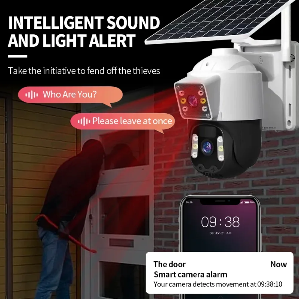 V360PRO solar camera outdoor SIM card solar closed circuit TV PTZ camera 1080P Wireless Solar Security WiFi Battery Power