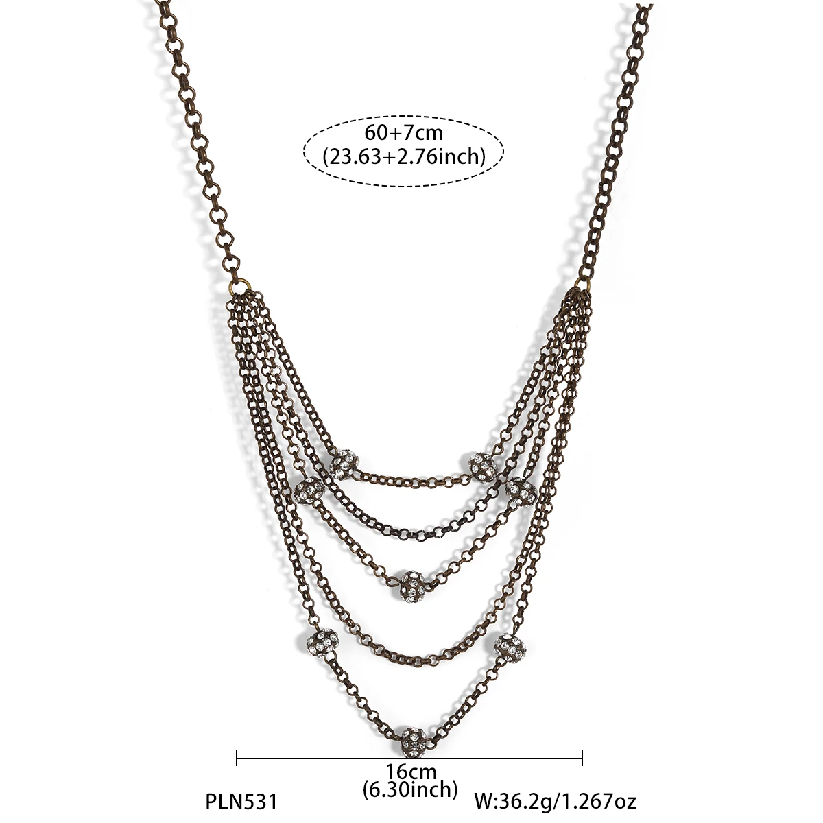 New design zinc alloy women multi-layer Spider web chain vintage necklaces wholesale