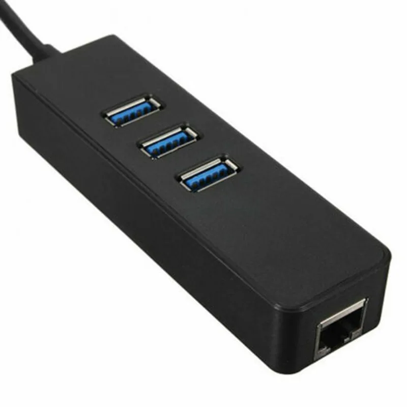 Aluminum LAN Wired USB Network 3 Port USB 3.0 Hub USB to 1000 Gigabit Ethernet Adapter for Laptop Tablets