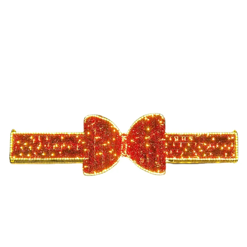 IP65 Rated Large Outdoor Christmas Decorations Wreath & Garland Ornaments Landscape Light Bow for Seasonal Festivities