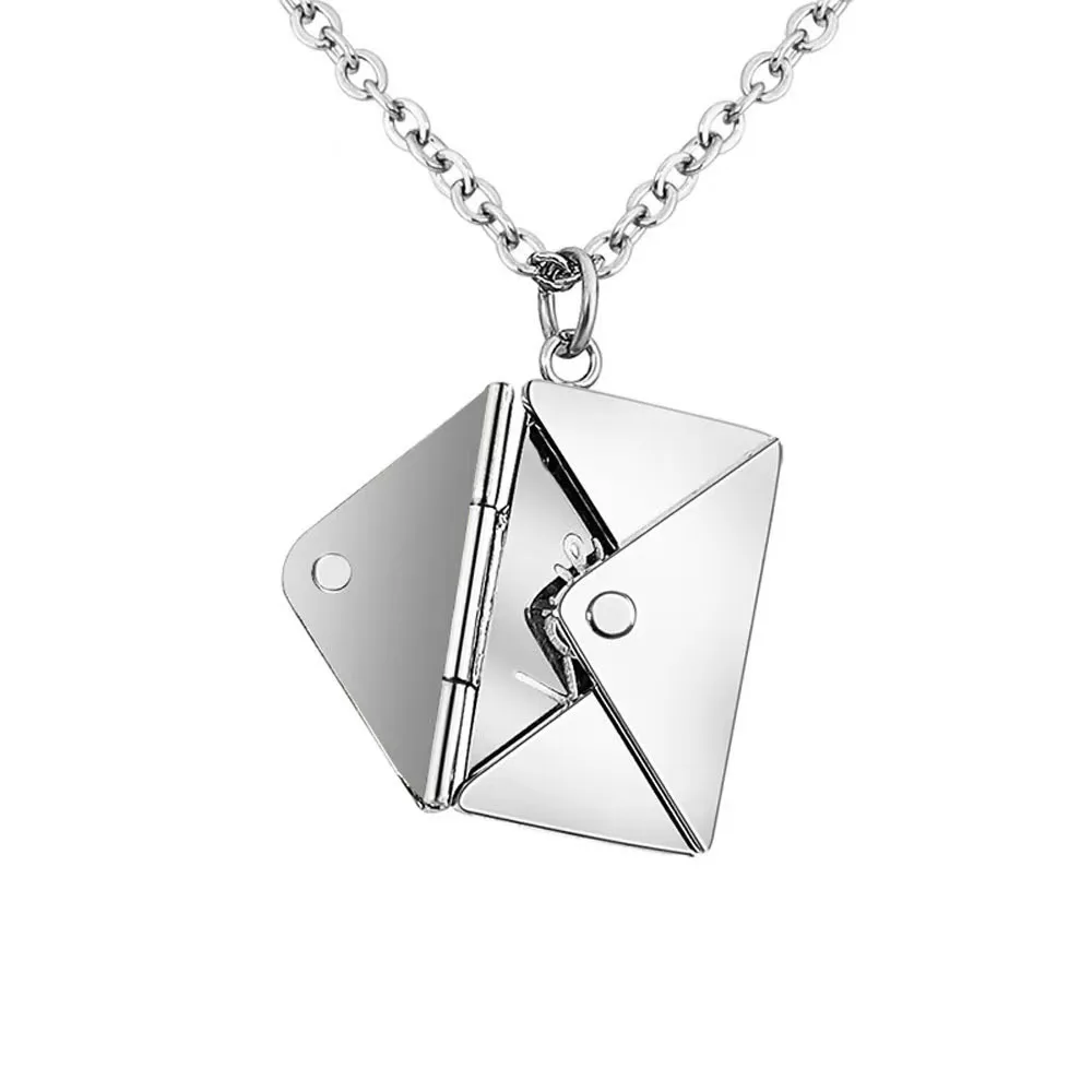 New Arrival Titanium steel envelope necklace Lovers do not fade collarbone chain pendant choker