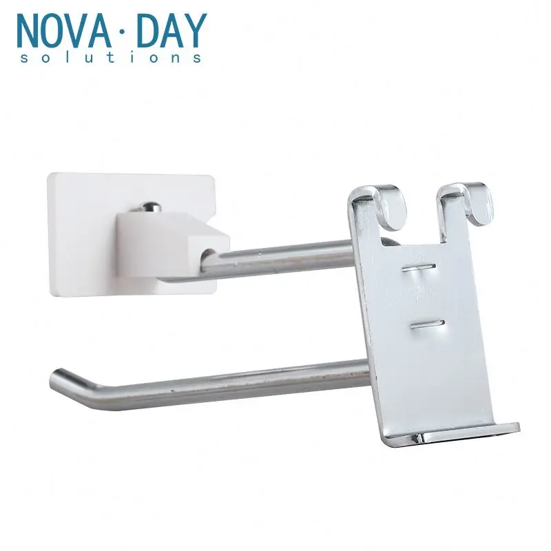 Novaday Customized Popular Slatwall Metal Hooks Double Wire Price Tag Pegboard Display Products Slatwall Hooks