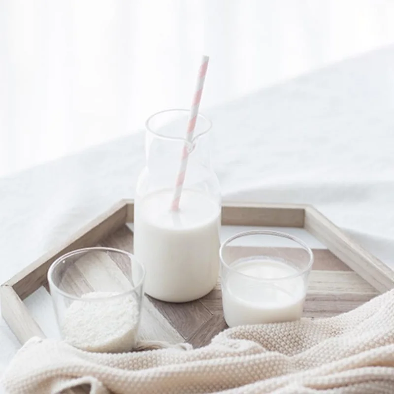 
400ml Handblown High Borosilicate Glass Carafe One Person Drink Glass Jug And Cup Set 