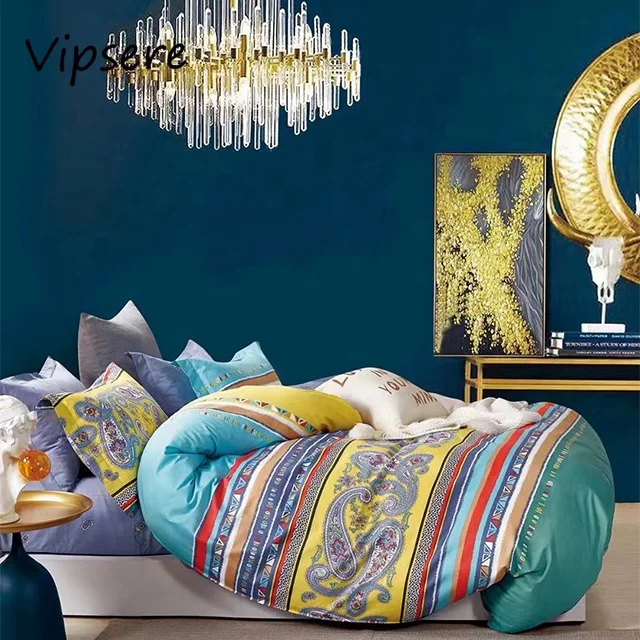 Wholesale Southeast Asian style comfortable 100% cotton reactive dyeing bedsheet fabric for hotel