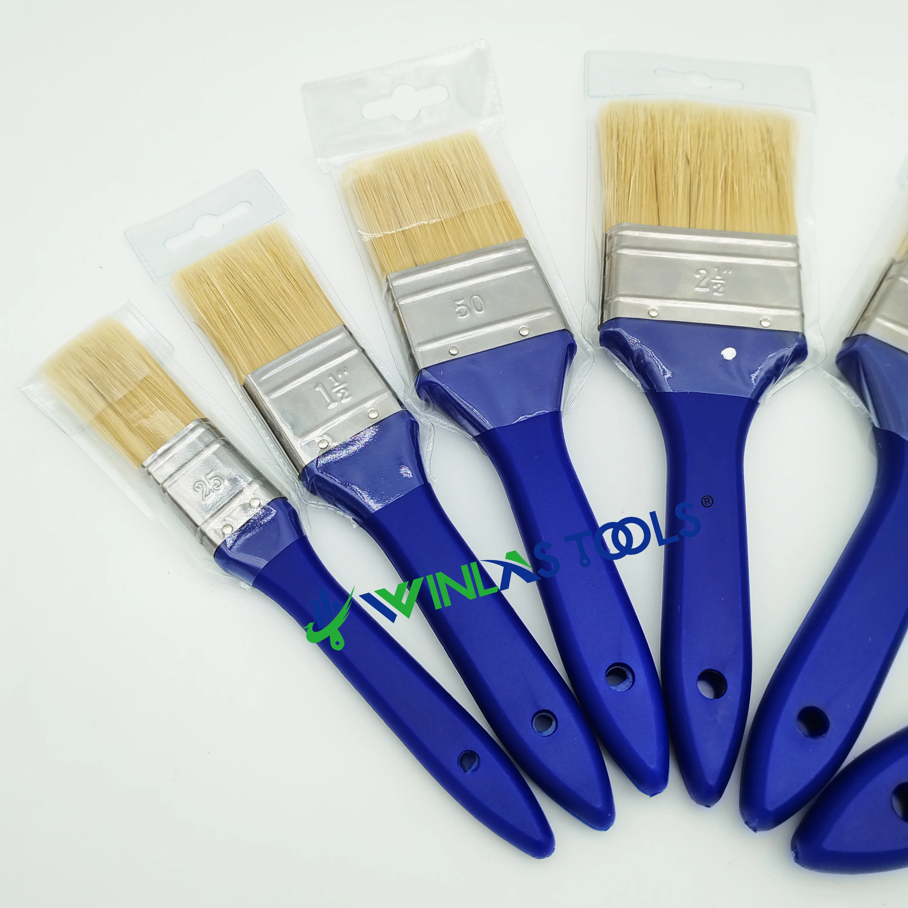 Hot Sale Paint Brush Filaments Bristle Painting Brush Mixed Blue Plastic Handle