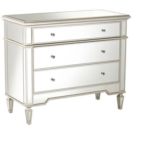 contemporary 3-door mirrored buffet cabinet