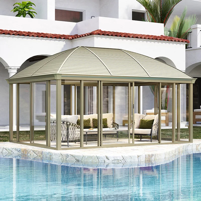 Free Standing Sunroom Outdoor Patio Aluminium Frame Glass House Sunroom Roof Conservatory Sunroom