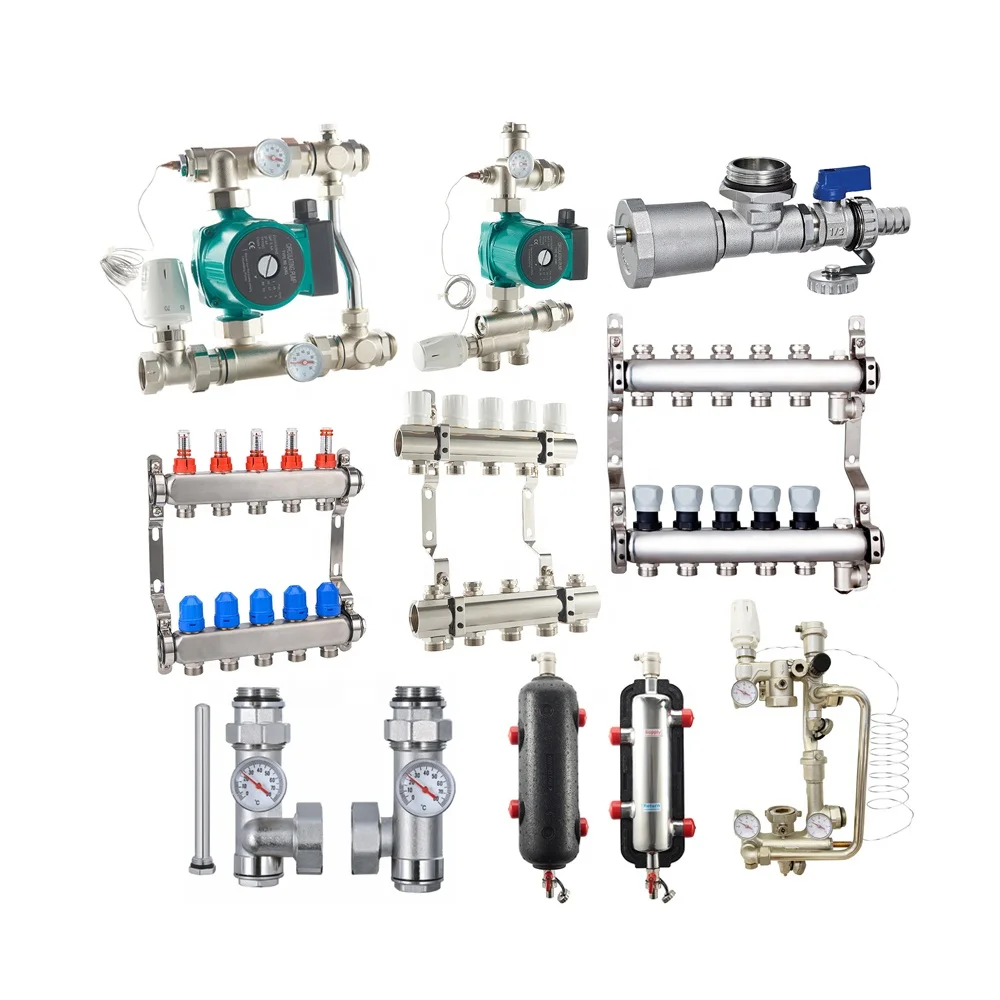 stainless steel hydraulic heating floor heated floor heating system water manifold valve with flow meter