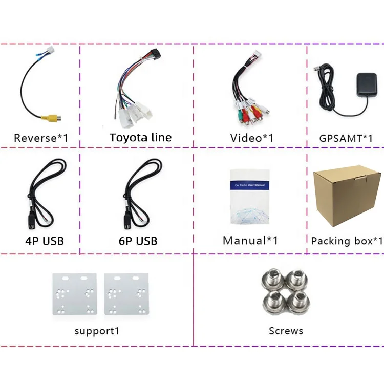 2 Din Car Android GPS Navigation Android 9.1 1+16GB Wifi Android GPS Car Radio