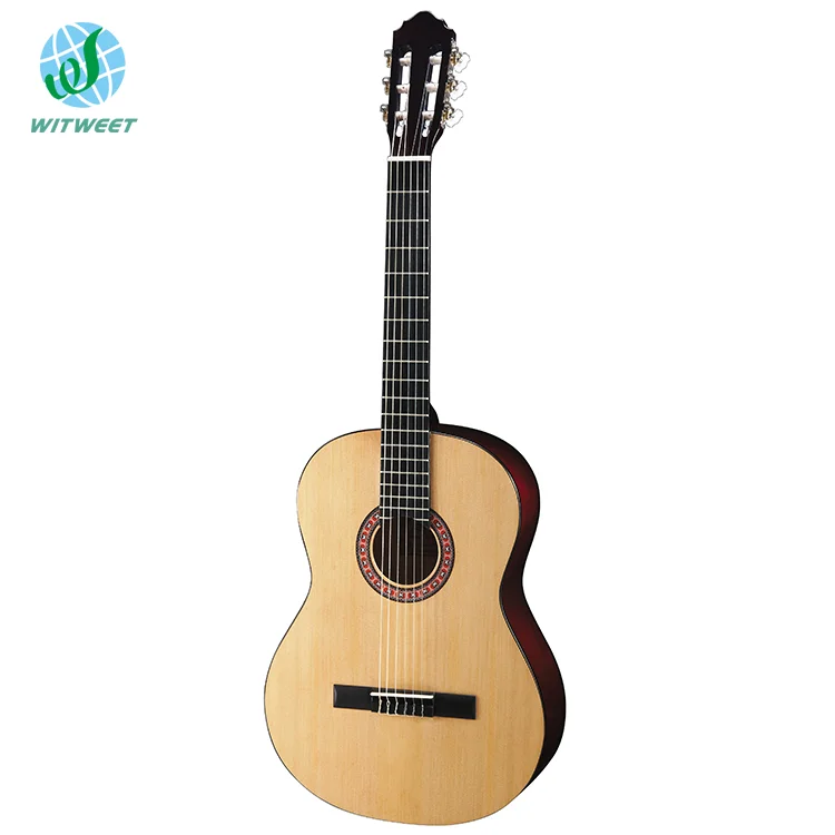 Wholesale OEM Custom 39 inch 3/4 Size  Guitar Classic High-gloss Spruce Material Chinese Classical Guitar for sale