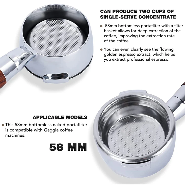 Hot sale natural wooden coffee handle filter Espresso Press