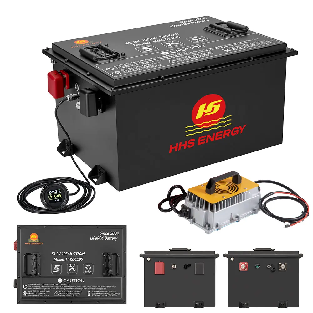 OEM ODM HHS golf cart LFP battery 38.4V 51.2v 72ah 105ah golf cart 100ah ip55 100ah 76.8v battery for golf carts