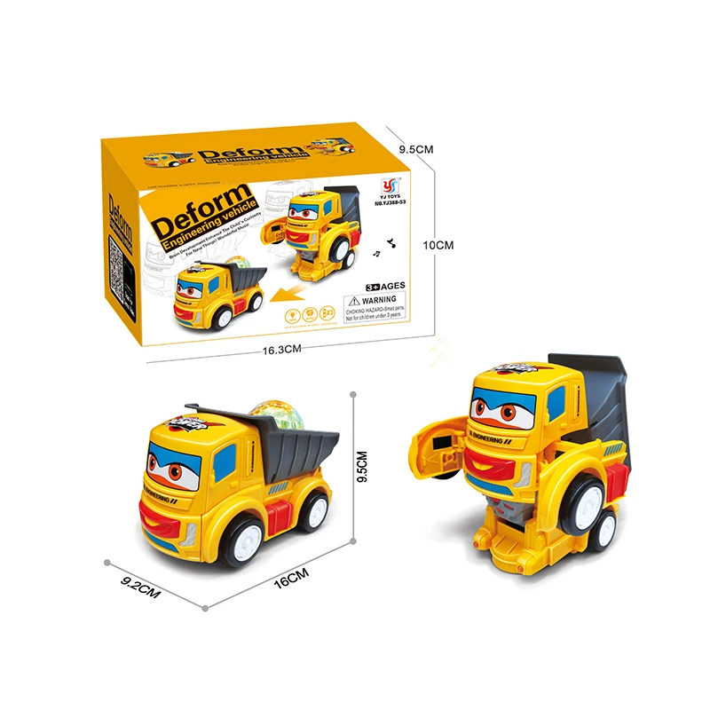 Wholesale Hot Selling Children Small Electric Automatic Deformation Car Toys Variante Cars Toy With Light And Music