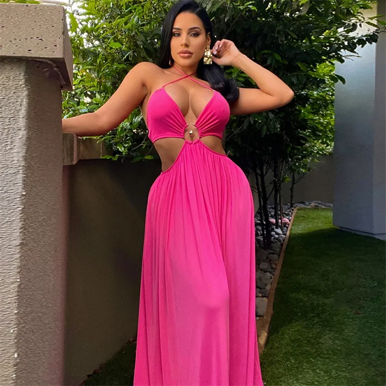 Summer Sexy Club Dress In Aqua 2022 Solid Color Long Sleeve Dress Bodycon Orange Butterfly Slashed Cut Out Backless Mini Dress